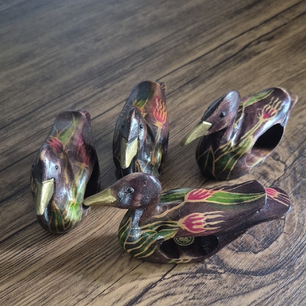Handcrafted Wooden Duck Figurines